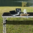 thumbnail image 5 of SUREGO 3ft Folding Camping Table Portable, Adjustable Height Aluminum Picnic Table with Carry Handle for Outdoor Indoor Camping, BBQ, Beach, Patio, Black, 5 of 9