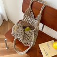 thumbnail image 4 of Malla Tota Bag Hombro Bolso Pescado Neta Mujeres Algodón Rope Gran Capacidad Color Sólido Playa Verano, 4 of 9