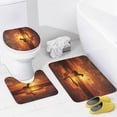 thumbnail image 4 of 4Pcs Modern Horse Shower Curtain Sets with Non-Slip Rugs,Toilet Lid Cover and Bath Mat,Nature Animal Colourful Sunset Shower Curtain with 12 Hooks,Bath Shower Curtain for Bathroom Decor, 4 of 8