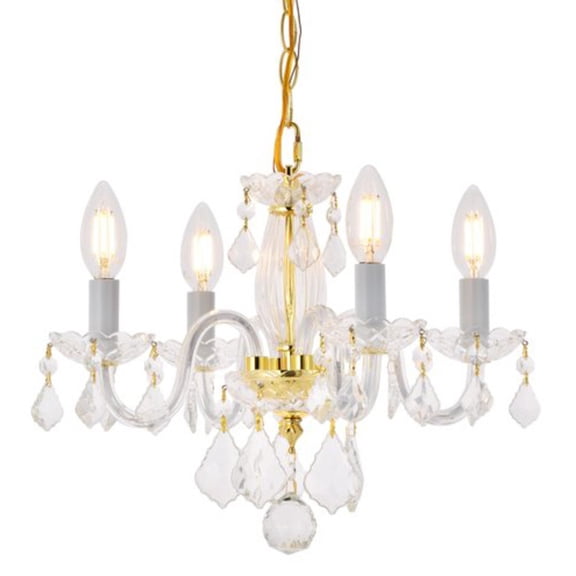 Elegant Lighting Value Rococo 4 light Gold Pendant Clear Royal Cut Crystal