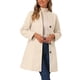 thumbnail image 1 of Abrigo largo de una sola botonadura de manga larga con escote en V elegante para mujer Inspire Chic XL beige, 1 of 6