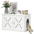 thumbnail image 1 of PawHut Cat Litter Box Enclosure, Hidden Cat Litter Box Furniture, White, 1 of 10