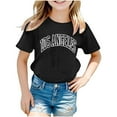 thumbnail image 1 of Birdeem Chemises pour Filles Chemises pour Enfants T-Shirt Graphique à Manches Courtes Col Rond Crop Top pour Filles et Garçons de 3 à 14 Ans T-Shirt Tee, 1 of 9