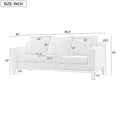 thumbnail image 6 of FFH 3-Seater Fabric Lounge Sofa with 3 Pillows & Deep Seat, Modern Comfy Upholstered Couch with Wood Legs, 80.5"*34"*34", 6 of 8