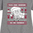 thumbnail image 3 of SpongeBob SquarePants - Spongebob Xmas Sweater - Toddler & Youth Girls Fleece Dress, 3 of 6