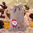 thumbnail image 4 of Cateissary 10 Uds. Bolsa de regalo de lino de Navidad, joyería de Papá Noel, bolsa de regalo de almacenamiento de dulces de Chocolate para niños, Kits de decoración para fiestas Numero 5 Cateissary HA042679-05, 4 of 6