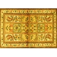 thumbnail image 1 of Ahgly Company Machine Washable Indoor Rectangle Persian Yellow Traditional Area Rugs, 8' x 12', 1 of 4