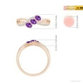 thumbnail image 4 of ANGARA Natural Oval Amethyst Three Stone Bypass Ring with Diamonds in 14K Rose Gold for Women (Size-4x3mm) | February Birthstone, Birthday, Anniversary, Jewelry Gift for Women | Natural Amethyst Ring, 4 of 9