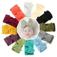 thumbnail image 7 of Baby Big Hair Bow Head Wrap, Turban Knotted Knitted Headbands, Soft Silk Stretchy Hair Bands for Newborn Infant Toddlers, 7 of 7
