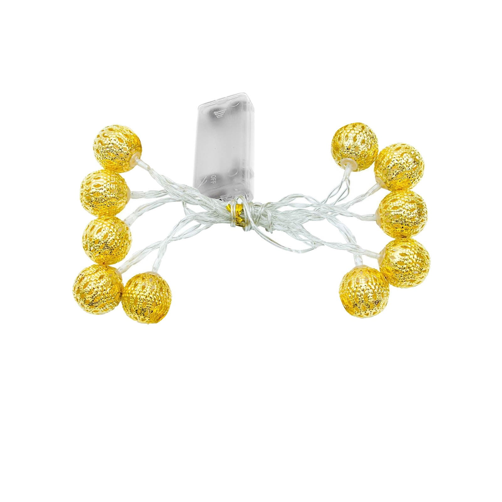 LED Ironwork Ball Lamp Battery Box Golden Ball Garden Holiday Home