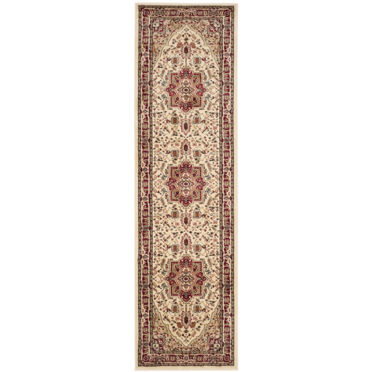SAFAVIEH Lyndhurst Miranda Traditional Bordered Area Rug, Ivory/Red, 3'3" x 5'3"