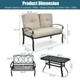 thumbnail image 2 of Gymax 2PCS Patio Loveseat & Table Set Conversation Sofa Set w/ Beige Cushions, 2 of 9