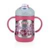 Nuby 2 Handle Stainless Steel Cup with No Spill Soft Spout, Pink