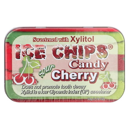 Ice Chips Hard candy, sour cherry flavor