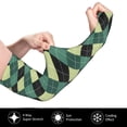 thumbnail image 3 of Bingfone Farmers Gardening Sleeves Sun Protection Arm Cooling Sleeves for Women Men with Thumb Hole - Green Squares, 3 of 8