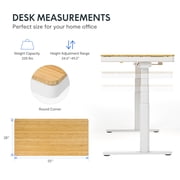 FLEXISPOT Q8 55x28 Wireless Charging Dual Motors Standing Desk with Drawers, White and Bamboo Top Height Adjustable Desk with Cable Management Tray