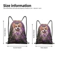 thumbnail image 2 of Lukts Dog in Lavender Flowers Pattern Drawstring Backpack Bag Sport Gym Sackpack,String Backpack Sport Bag Sack,Cinch Tote Gym Backpack-Small, 2 of 6