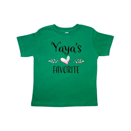 

Inktastic Yaya s Favorite- Heart Grandchild Gift Toddler Boy or Toddler Girl T-Shirt