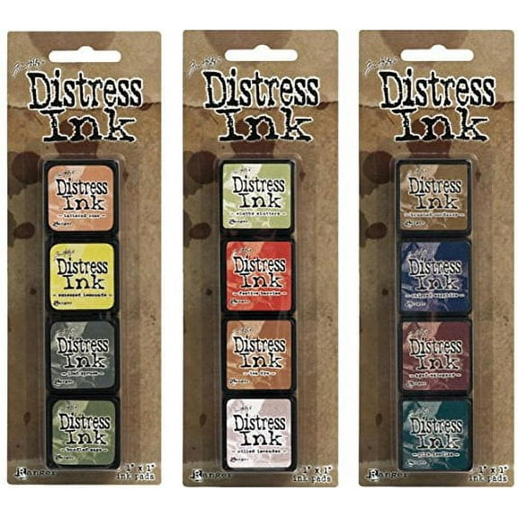 Ranger Tim Holtz Distress Mini Ink Pad Kits - #10, #11 and #12 Bundle