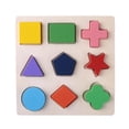 thumbnail image 3 of Wooden Geometric Shapes Montessori Puzzle Sorting Math Bricks Preschool Learning Educational Game Baby Toddler Toys For Children, 3 of 8