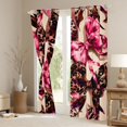 thumbnail image 3 of Homewish Leopard Print Bow Black Out Curtains,Chic Bowtie Ribbon Curtains Pack of 2 (42x63 Each),Pink Beige Brown Bedroom Curtains For Girls Teens,Ultra Soft Home Decor, 3 of 6