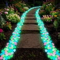 thumbnail image 4 of Colorful Glow-in-the-Dark Garden Stones, 2026 New Glow in The Dark Rocks Outdoor, Solar Rocks for Landscaping, Outdoor Landscaping Decor Glowing Stones Fish Tank Aquarium Decorations (100, Blue), 4 of 9