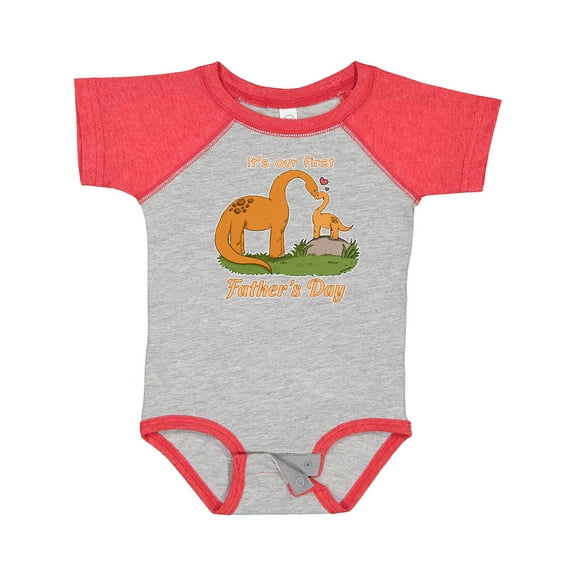 Inktastic It's Our 1st Father's Day Brontosaurus Family Boys or Girls Baby Bodysuit
