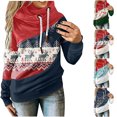 thumbnail image 5 of Sudaderas con capucha y cuello vuelto para mujer, sudaderas con estampado navideño de manga larga, suéteres, Tops con cordón Fridja fhghd3229, 5 of 5