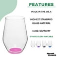thumbnail image 2 of Concerto Stemless Wine Glasses 11 oz. Set of 12, Bulk Pack - Restaurant Glassware, Perfect for Red Wine, White Wine or Cocktails - Pink, 2 of 5