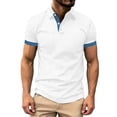 thumbnail image 2 of Men's Casual Short Sleeve Button-Down Shirt, Solid Color, Breathable Fabric, 2 of 9
