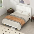 thumbnail image 3 of Zanmintaobo Upholstered Platform Bed Frame with Tufted Wingback, Full Size, Cream, 3 of 3