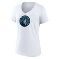thumbnail image 2 of Women's White Minnesota Timberwolves Logo V-Neck T-Shirt, 2 of 3