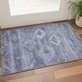 thumbnail image 2 of HomeRoots 667055 3 x 5 ft. Navy Blue & Ivory Southwestern Transitional Washable Machine Made Rectangle Area Rug with UV Protection, 2 of 9