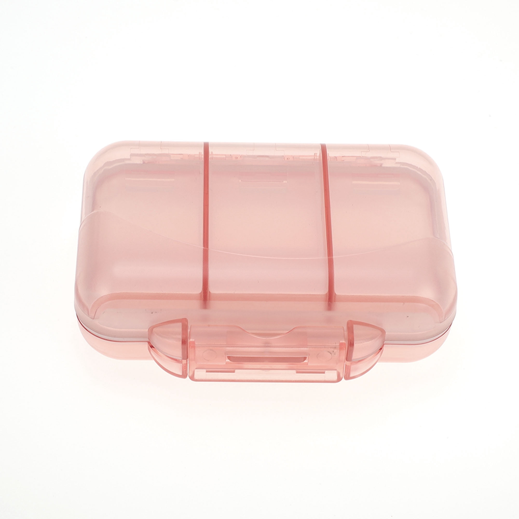 Unique Bargains 7 Grids Double Layers Portable Pill Box 1 Pc Pink