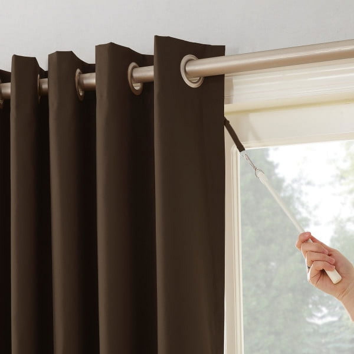 Mainstays Thermal Lined Room Darkening Sliding Glass Door Grommet Curtain Panel, 100" x 84", Brown
