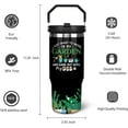 thumbnail image 6 of 30oz Plant Tumbler With Handle and Straw, Black Stainless Steel Vacuum Insulated Flip Straw Coffee Cup, Spill Proof Travel Mug, Gifts for Plant Lovers and Gardeners, 6 of 6