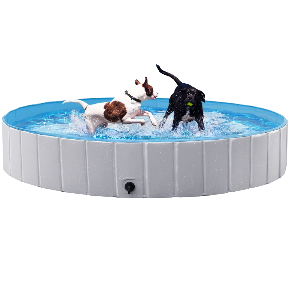 Alden Design Foldable Pet Swimming Pool Wash Tub for Cats and Dogs, Gray, XX-Large, 63" - image 4 of 12