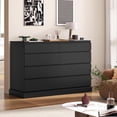 thumbnail image 4 of 8 Drawers Double Dresser Wooden Black Chest of Drawers for Bedroom, Large Storage Cabinet for Home Living Room, 4 of 10