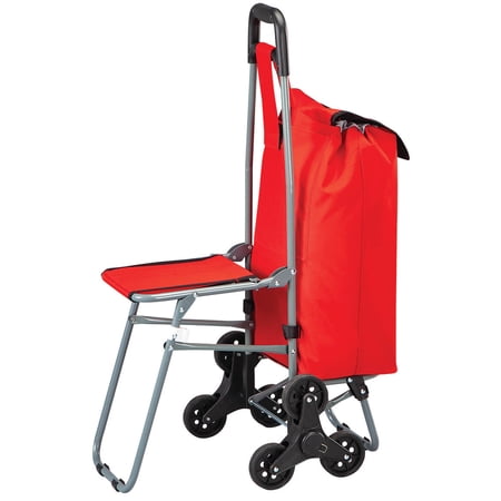 Fox Valley Traders Polyester Tri Wheel Shopping Cart, 16" x 37"