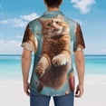 thumbnail image 4 of Gaeub Floating Cat And Donuts Print Men's Hawaiian Shirt,Button Down Short Sleeves Shirts,Tropical Beach Casual Button Down Shirts,Medium, 4 of 7