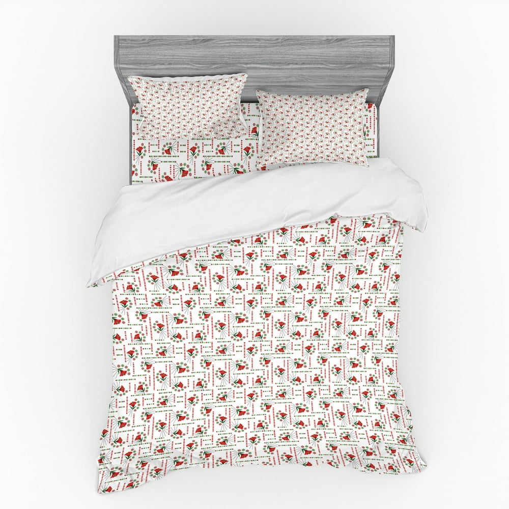 Floral Duvet Cover Set, Russian Folkloric Art Style ...