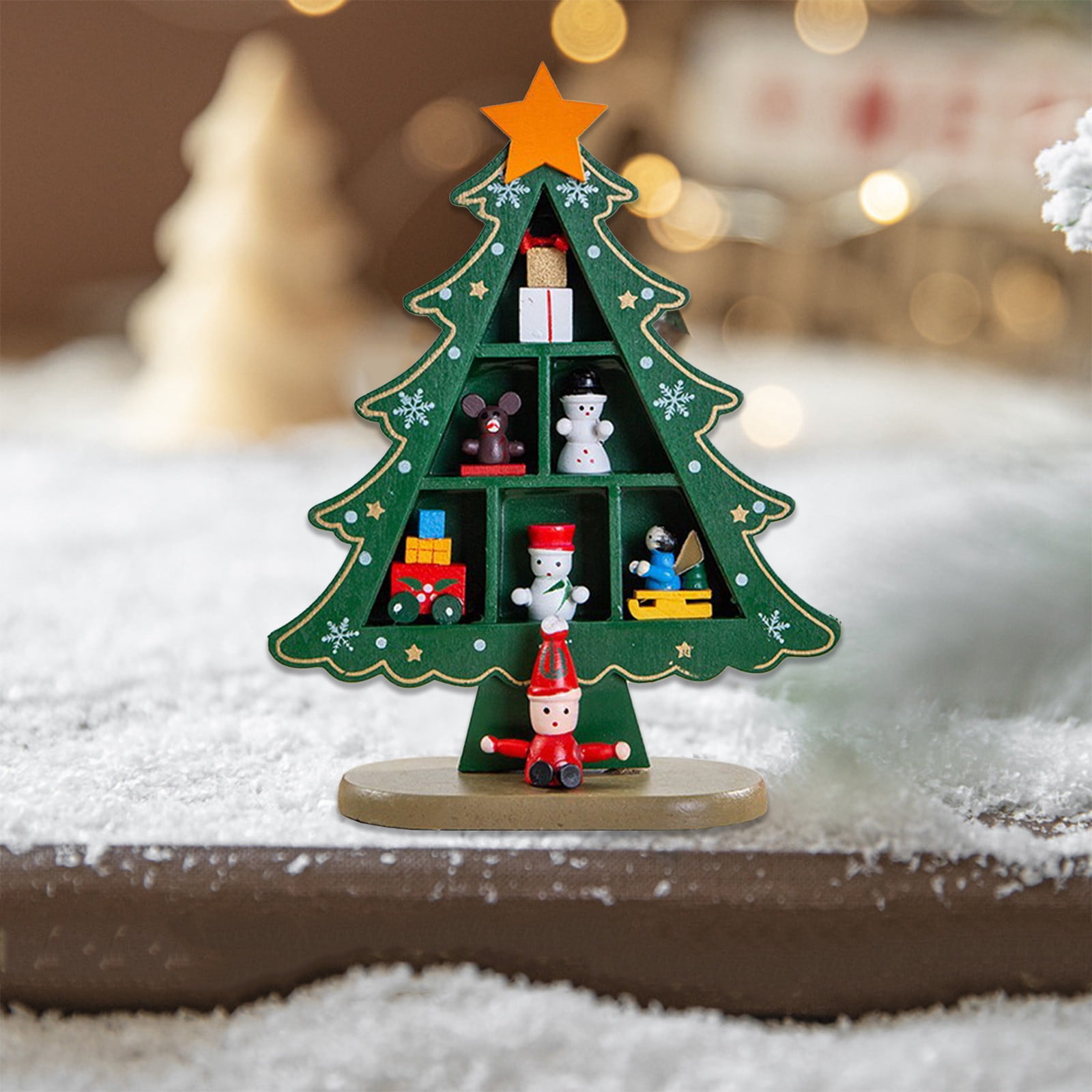Mini Christmas Tree Ornament with Rotating Figures, Desktop