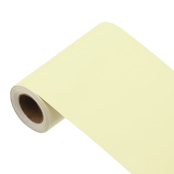 Uxcell 197"x3.9" Milk Yellow Wallpaper, Peel and Stick Wallpaper, Yellow Contact Paper Solid Color Vinyl Self-Adhesive Wall Paper Decorative for Wall Covering