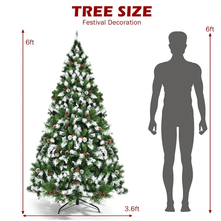 6 Feet Pre-Decorated Artificial Christmas sold Tree with Pine Cones