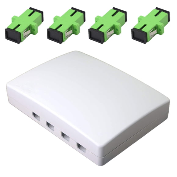 GINTOOYUN Fiber Optical Terminal Junction Box,4-Port Fiber Panel Box Desktop Place FC LC Adapters for FTTH,FTTO,FTTD