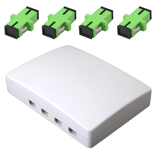 GINTOOYUN Fiber Optical Terminal Junction Box,4-Port Fiber Panel Box Desktop Place FC LC Adapters for FTTH,FTTO,FTTD