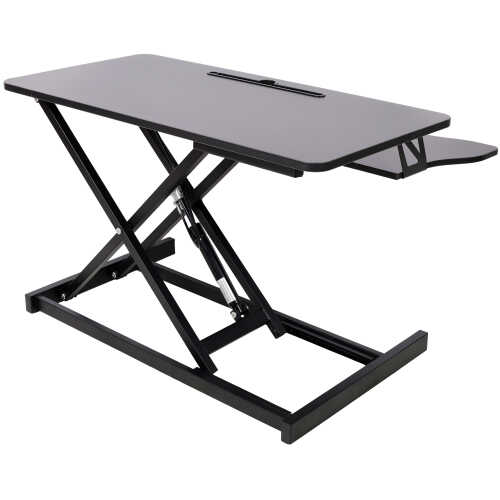 Adjustable Height Standing Desk Converter with Keyboard Tray – Sit to Stand Desktop Riser for Laptop & Monitor, Ergonomic Workstation, Black