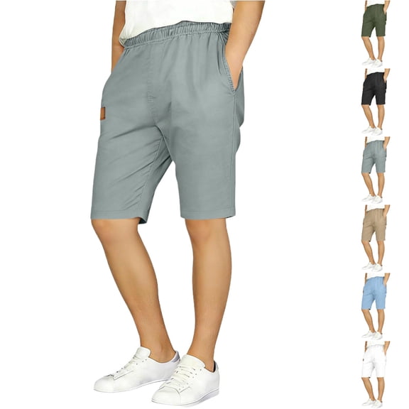 SGFCWSX Boys Casual Shorts Lightweight Elastic Waist Summer Shorts with Pockets for Teens Gray Size 14-15Years