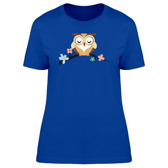 Cartoon Owl On A Branch Tee Women's -Image by Shutterstock