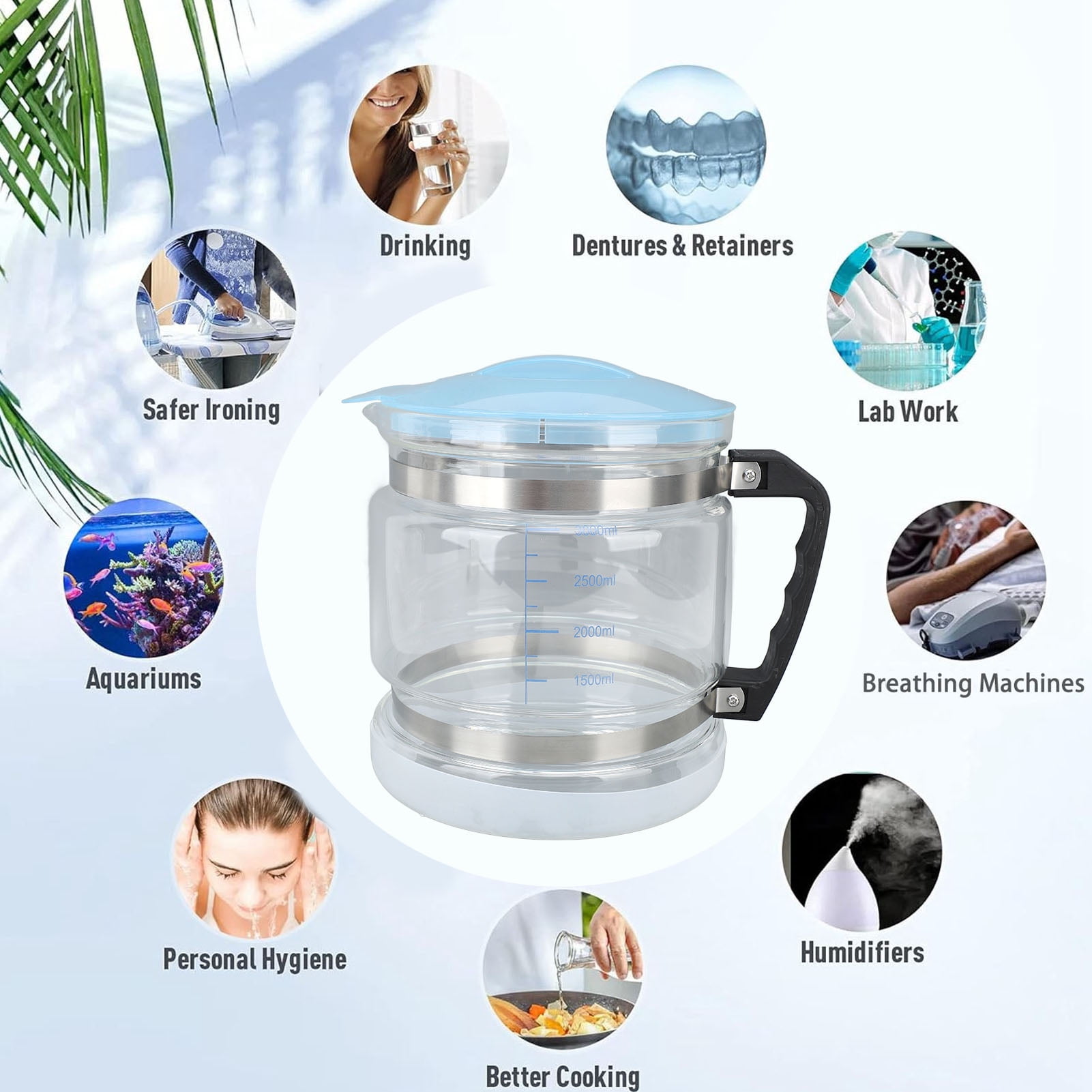 Distiller Water Container, Distiller Water Collection Bottle High Temp Resistance Multipurpose Long Lasting  For Home Beauty Distillers